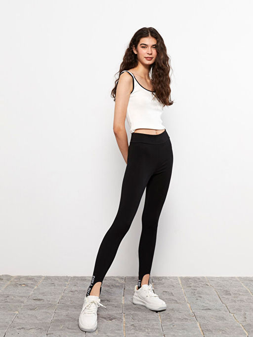 Kad?n Beli Lastikli D?z Tayt