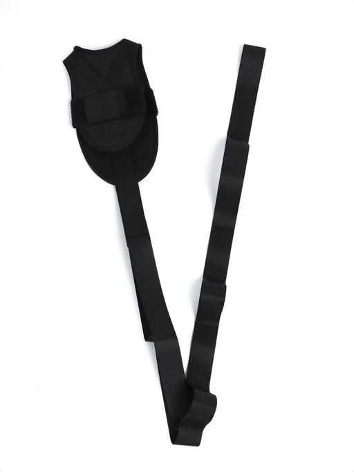 Эспандер-лента с захватами для мышц ног, чёрный