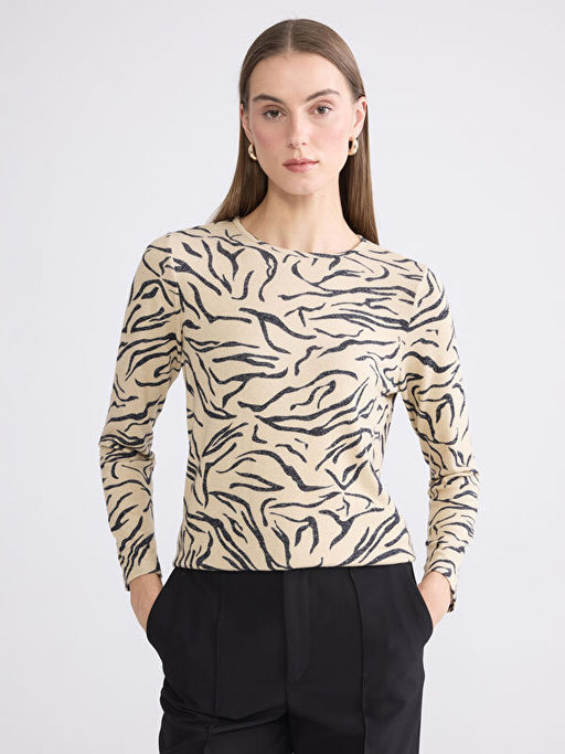 Bisiklet Yaka Desenli Bluz