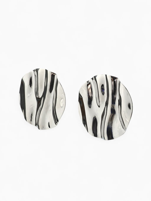 Клипсы Тренд круг, цвет серебро