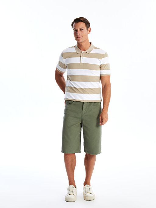 Polo Yaka K?sa Kollu Renk Bloklu Pike Erkek Ti??rt