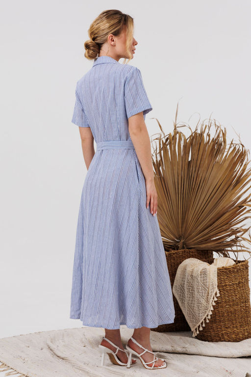 Платье AMORI 9847 полоска голубая фото 3