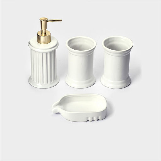 Набор для ванной SAVANNA Ретро, 4 предмета, дозатор для мыла, 2 стакана, мыльница