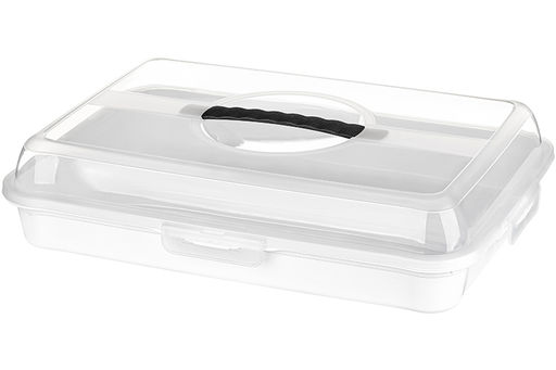Контейнер для выпечки 43*30*10,5 см, прямоугольный, белый/прозрачный (модель 608) - Elan gallery фото 3