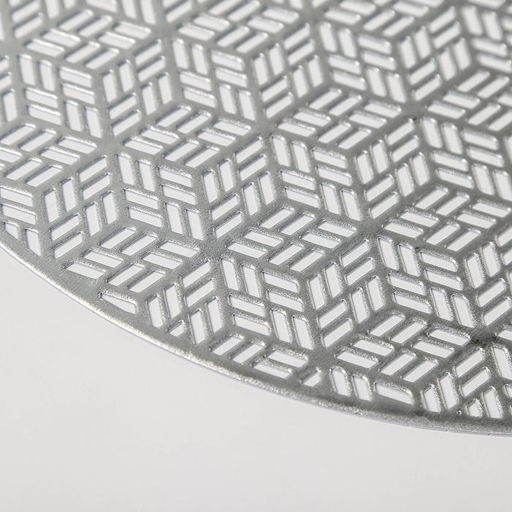 Набор салфеток сервировочных на стол Доляна «Соты», 4 шт, d=38 см, цвет серебряный