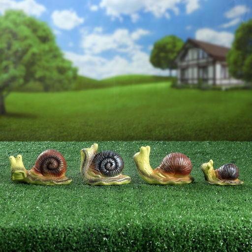 Садовая фигура из полистоуна «Улитки», 13×7.5 см, набор 4 шт.