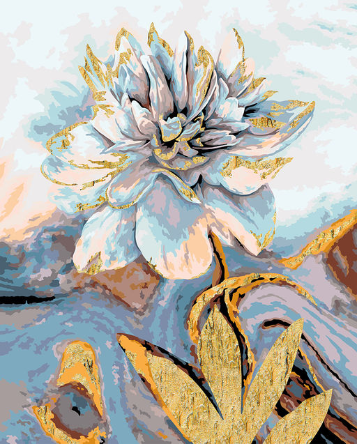 ФРЕЯ PNB/PLPT-252 Набор для раскрашивания по номерам ( с поталью ) 50 х 40 см Пион в золоте