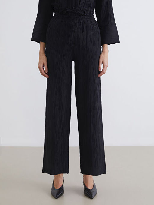 Beli Lastikli Dokulu Geni? Pa?a Kad?n Pantolon