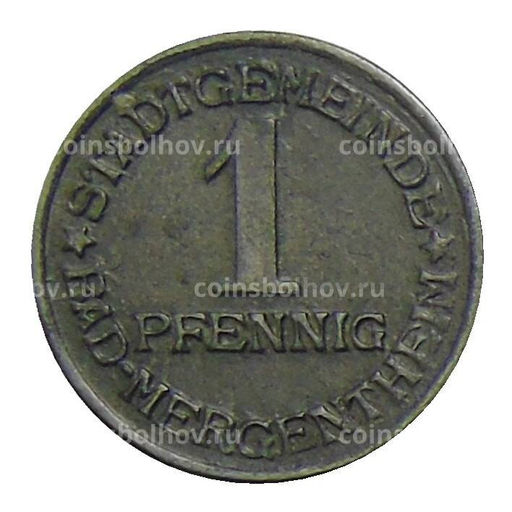 Монета 1 пфенниг 1920 года Германия Нотгельд Бад-Маргентхайм