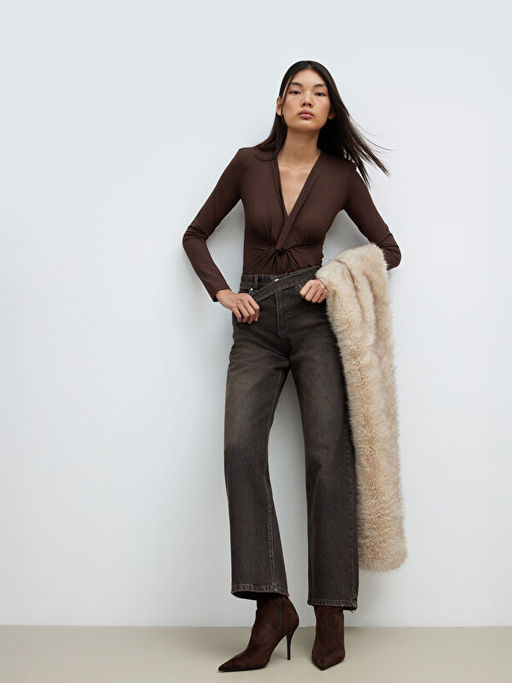 Wideleg Kad?n Jean Pantolon