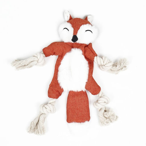 Игрушка текстильная с канатом Лиса с пищалкой, шуршащая, 26 х 28 см - Пижон фото 2