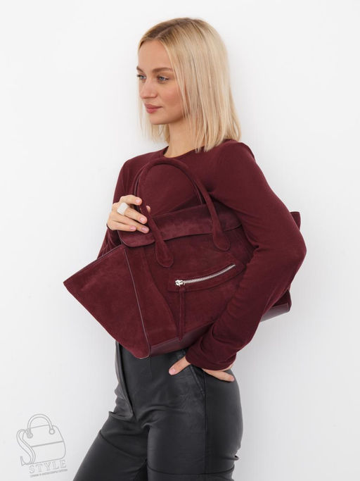 Сумка женская кожаная 999027NN wine red Natale Navetta