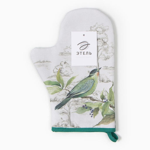 Варежка-прихватка Этель Птицы 20х28см,саржа, 100% х/л, ватин 250г/м2  фото 4