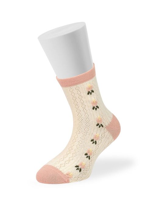 OMSA kids Calzino 22A03 ажурная косичка и цветочки - avorio фото 2