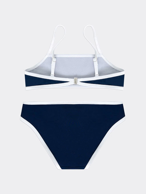 Купальник для девочек раздельный темно-синий с белой вставкой и текстом - Mark formelle фото 2