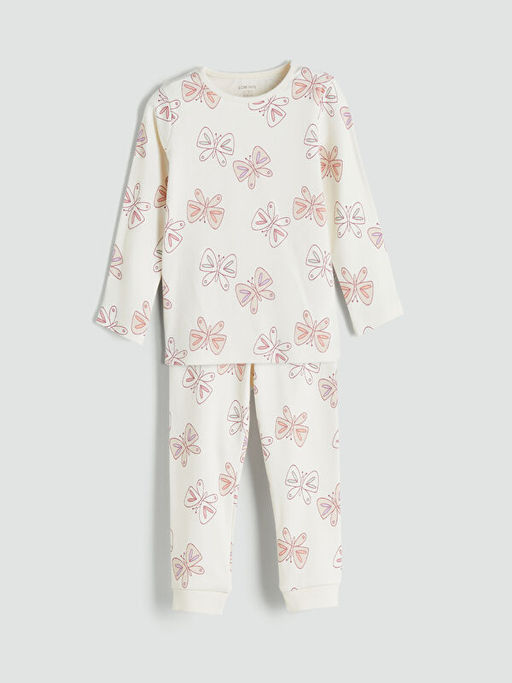 Bask?l? K?z Bebek Pijama Tak?m