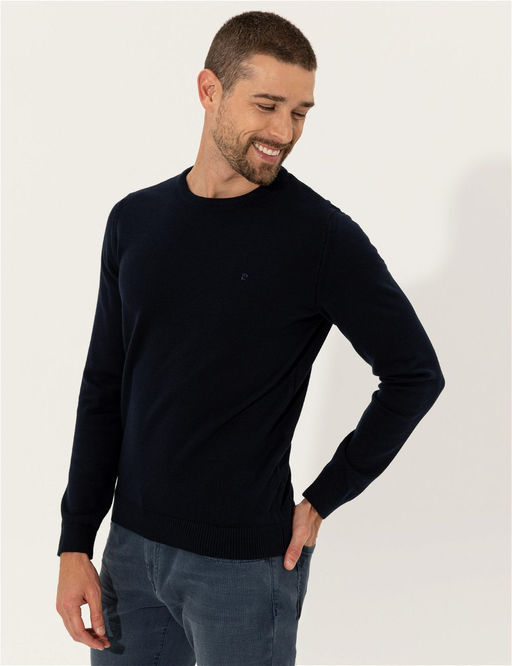 Lacivert Slim Fit Bisiklet Yaka Basic Triko Kazak - Pierre cardin фото 2