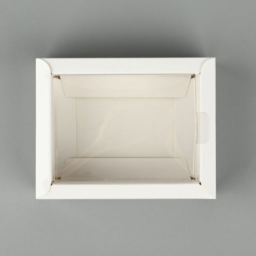 Цена за 5 шт. Коробка складная с пластиковой крышкой «Белая», 11.5 х 9 х 4 см