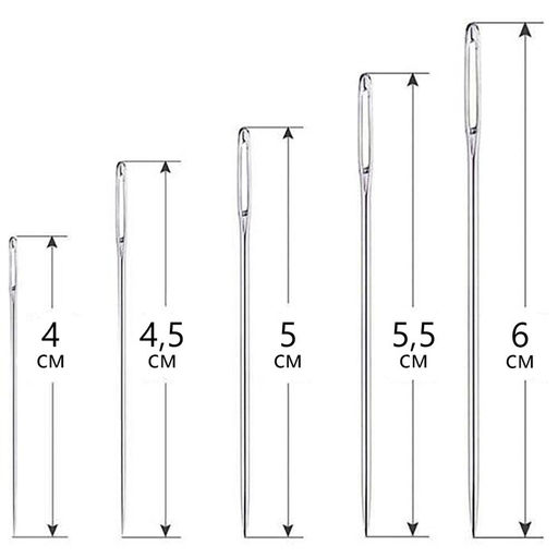 Цена за 2 шт. Иглы для вышивания, d=0.85-1.25 мм, 4-6 см, набор 20 шт.
