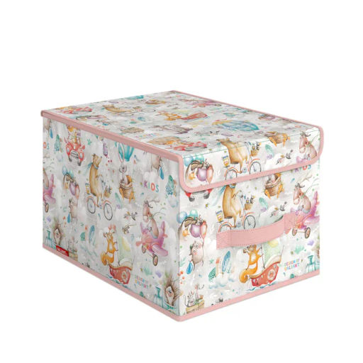 VAL KTRP-BOX-LM Короб стеллажный с крышкой, большой, 30*40*25 см, розов., ПУТЕШАСТИКИ, шт
