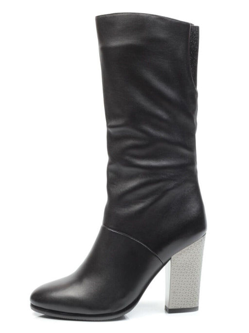 04-YF189-010M BLACK Полусапоги зимние женские (натуральная кожа, натуральный мех (еврозима))