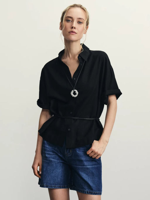 Джинсовые шорты А-силуэта / Zarina фото 20