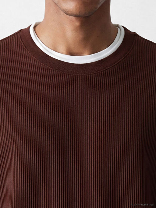 Bisiklet Yaka Fitilli Erkek Sweatshirt
