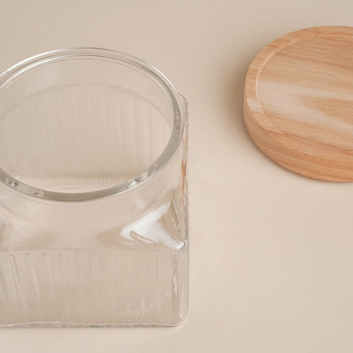 Банка для сыпучих продуктов SL Home «Афины», 1 л, 11×11.5 см, с деревянной крышкой. стекло, прозрачная