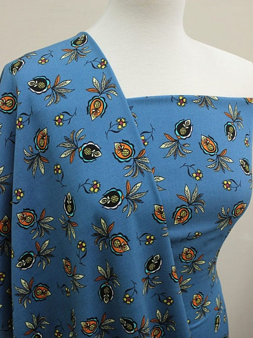 Штапель Ямина цв.насыщенный петроль, СОРТ2, ш.1.45м, вискоза-100%, 100гр/м.кв - Купава фото 9