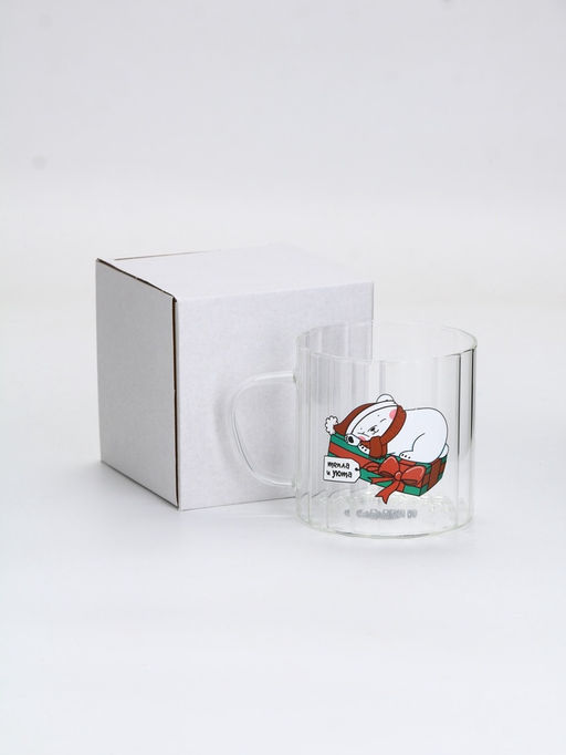 Кружка новогодняя стеклянная «Тепла и уюта», 650 мл