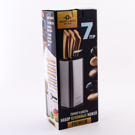 40613 Набор кухонных ножей нерж/ст + подставка пластик 7пр MB (х6) - Mayer&boch фото 9