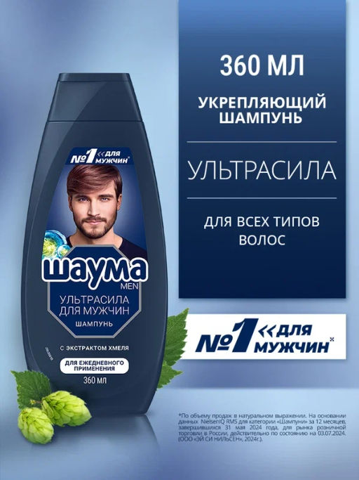 ШАУМА шампунь 360мл Мужской Ультрасила
