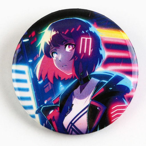 Цена за 10 шт. Значки закатные Аниме девочки, 38 мм, МИКС