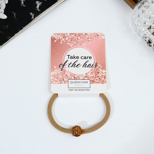 Цена за 6 шт. Резинка для волос «Венера», 5 см, бежевая