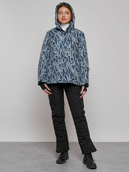 Горнолыжная куртка женская зимняя большого размера темно-серого цвета 2270-1TC - Chunmai фото 20