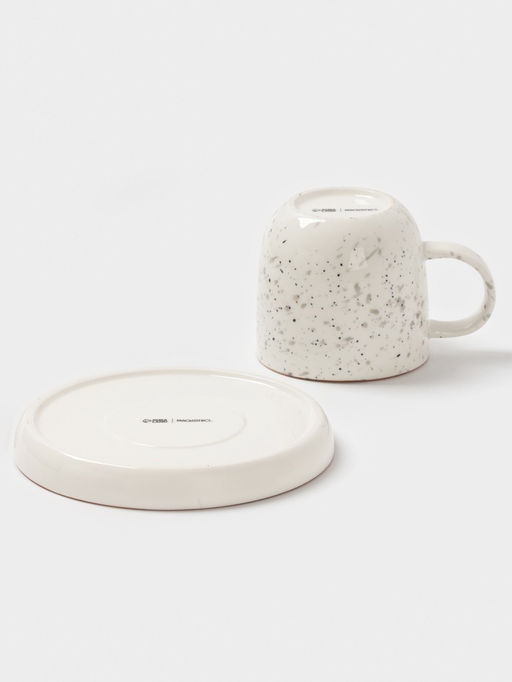 Чайная пара Magistro Queil, 2 предмета: чашка 250 мл, тарелка d=13.6 см, фарфор, белый