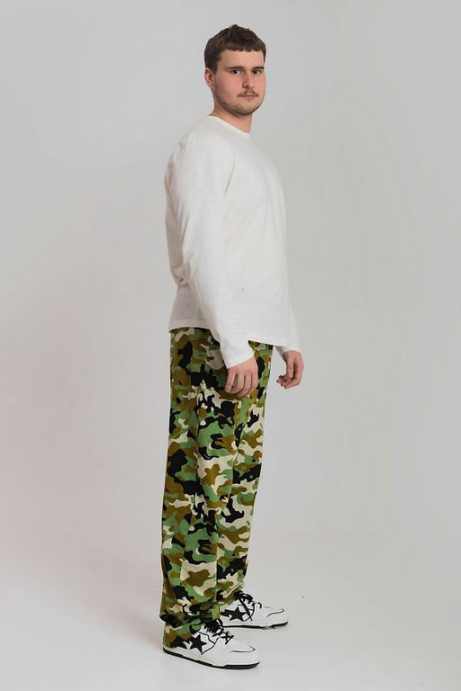 Брюки камуфляжные М10131зч зеленый/черный - Елена фото 4