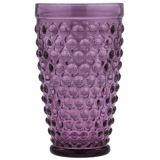 Сидней Стакан стеклянный 450мл, д8,3см, h14,5см, рельефное, цветное стекло, цвет - аметистовый (Китай) Цена указана за штуку. В коробке 6 штук. - Домашняя мода фото 2