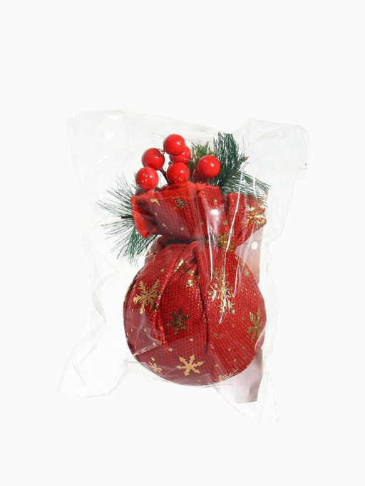 Ёлочный шар новогодний «Блеск рождества» снежинки, 8×12 см, красный