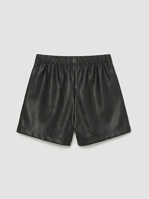 Beli Lastikli K?z ?ocuk Deri G?r?n?ml? ?ort Etek