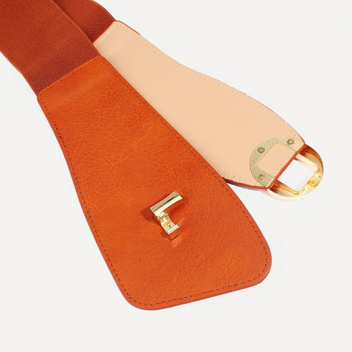 Ремень женский, ширина 6-10 см, на резинке, пряжка металл, цвет рыжий - Simaland фото 3