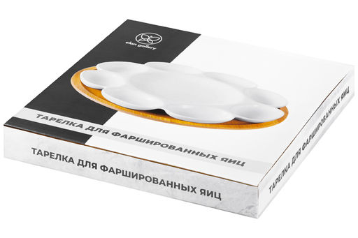 Тарелка д/фарш. яиц 23*23*1,5 см Айсберг + бамбук. подставка - Elan gallery фото 9