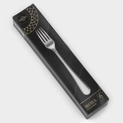 Цена за 6 шт. Вилка столовая Magistro Versal, длина 20 см, толщина 2.5 мм, нержавеющая сталь, серебристая  фото 3