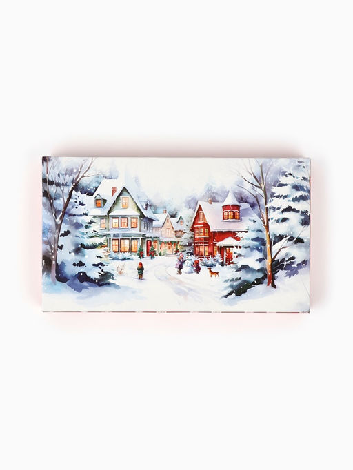 Цена за 5 шт. Коробка для шоколада новогодняя с местом для денег «Снежный городок», 20×2×10 см