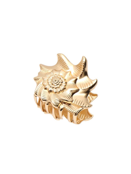 Цена за 6 шт. Краб для волос "Лейла море" раковина, 6 см, золото