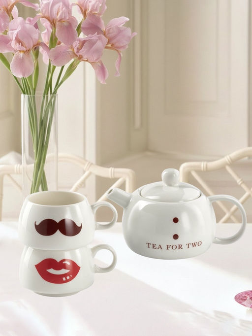 Набор чайный Чай для двоих, 3 предмета: чайник 400 мл, 2 чашки 200 мл, керамика