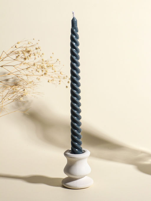 Набор свечей витых, 2×25 см, 4 шт., палитра серого, 25.5×8.8×2.4 см