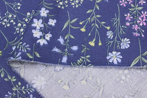 Сатин Ароматный лужок цв.джинсово-фиолетовый, ш.1.6м, хлопок-100%, 110гр/м.кв - Купава фото 5