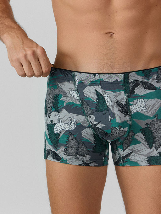 Цена за 2 штуки! Трусы боксеры мужские зеленые с принтом - Mark formelle фото 4