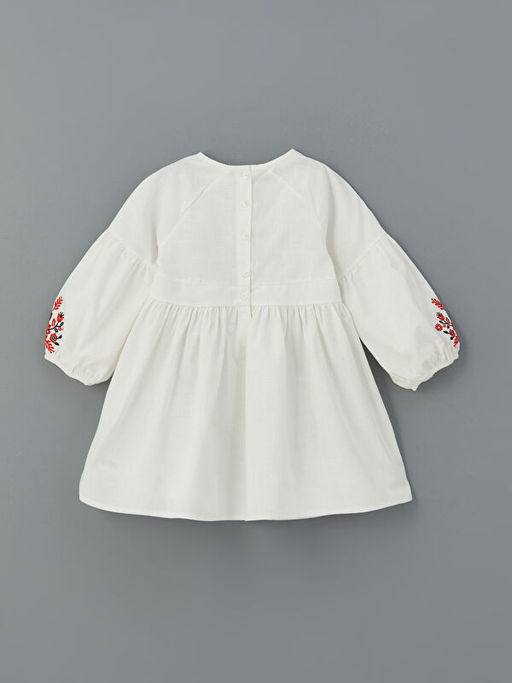 Bisiklet Yaka K?z ?ocuk Keten Elbise